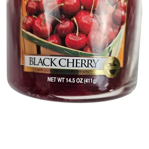 Yankee Candle Black Cherry 14.5 Oz Jar Pure Natural Plant Extracts No Lid - Picture 2 of 7